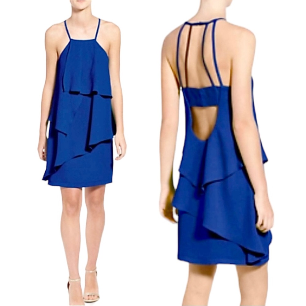 ADELYN RAE Strappy Tiered‎ Mini Dress. Size XS